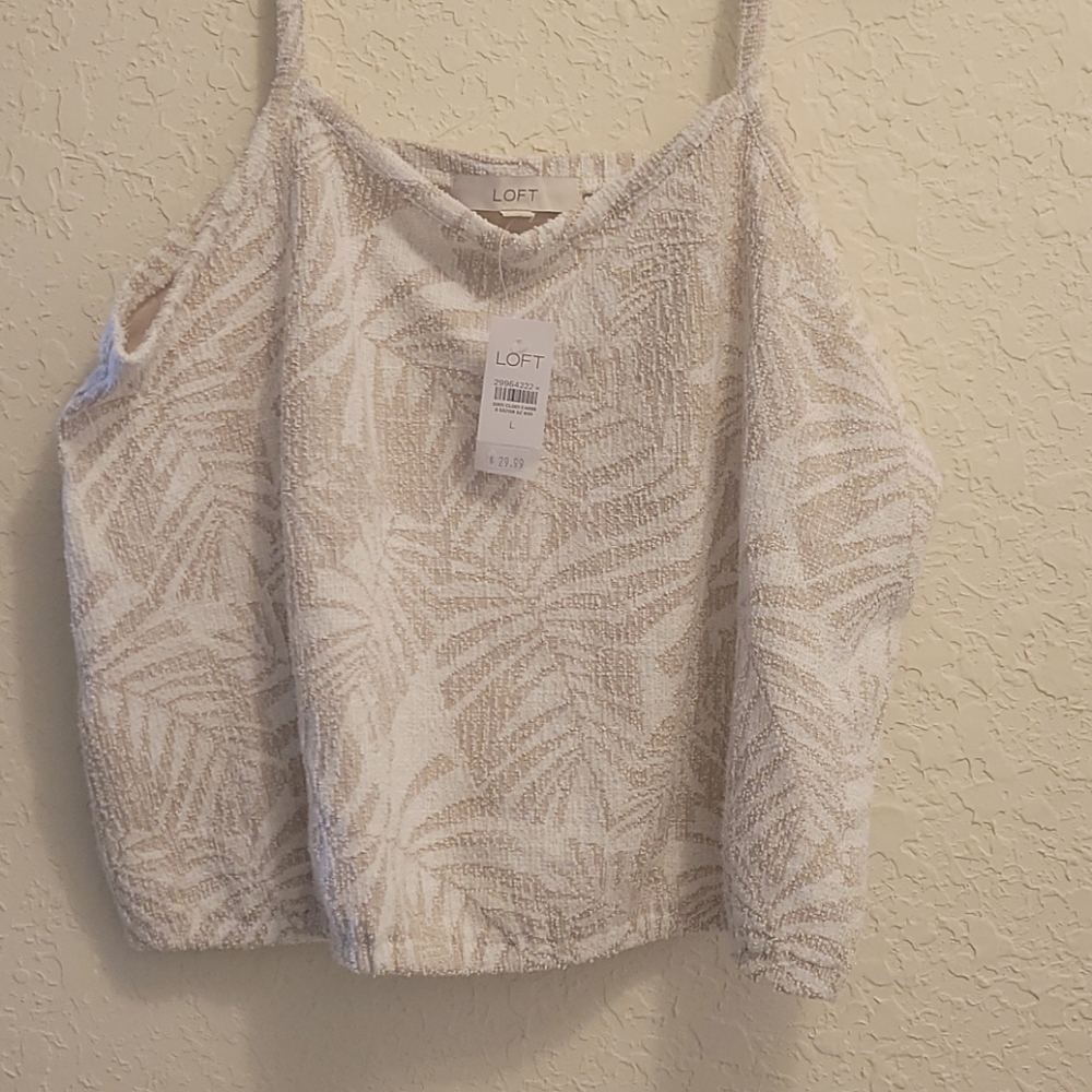 Loft palm leaf print tank top